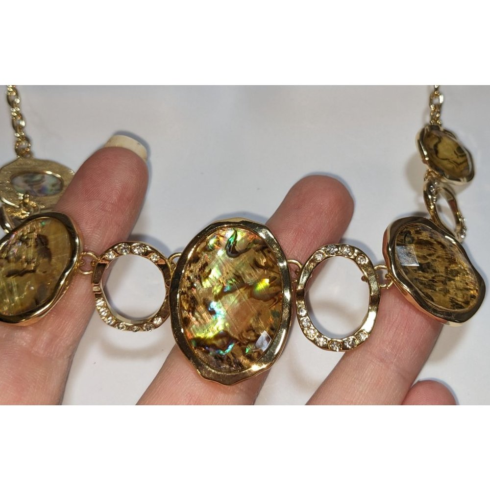 Dana Buchman Gold Shell Rhinestone Necklace - Picture 5 of 5